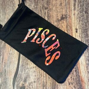 NEW Black Drawstring Pouch with Pisces Design Item #PHK6743